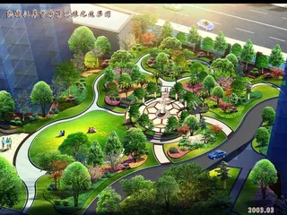 小区广场景观绿化效果图片