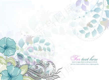 清新绿色植物花朵背景