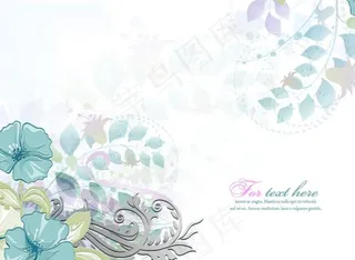 清新绿色植物花朵背景