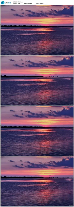 晚霞夕阳彩云大海波浪风光视频 晚霞夕阳彩云大海波浪风光视频