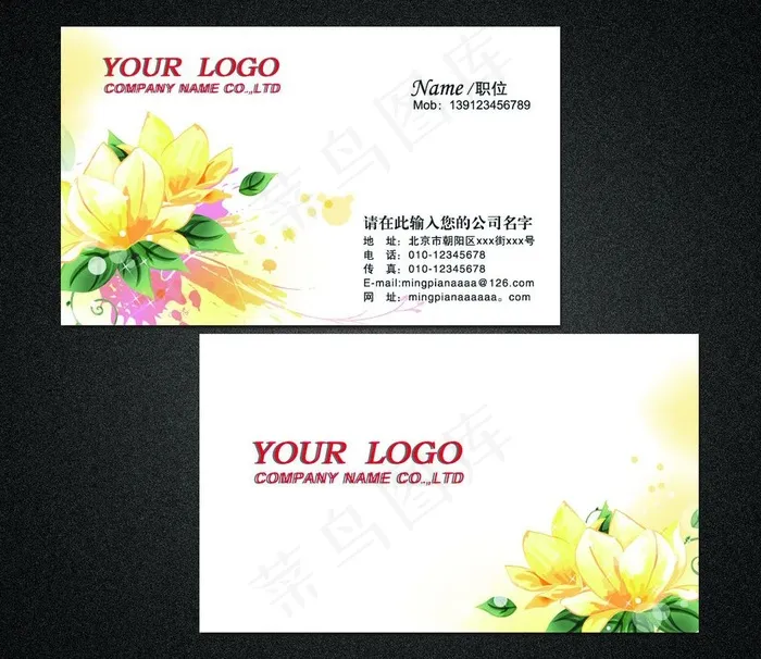 美容名片 淡雅名片图片ai矢量模版下载