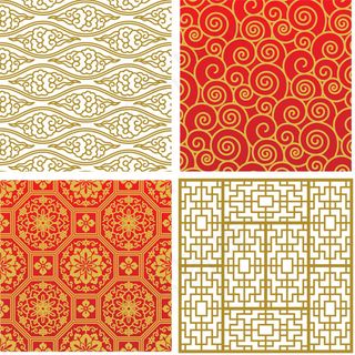 祥云花纹图案背景矢量