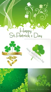 多款绿色四叶草矢量素材