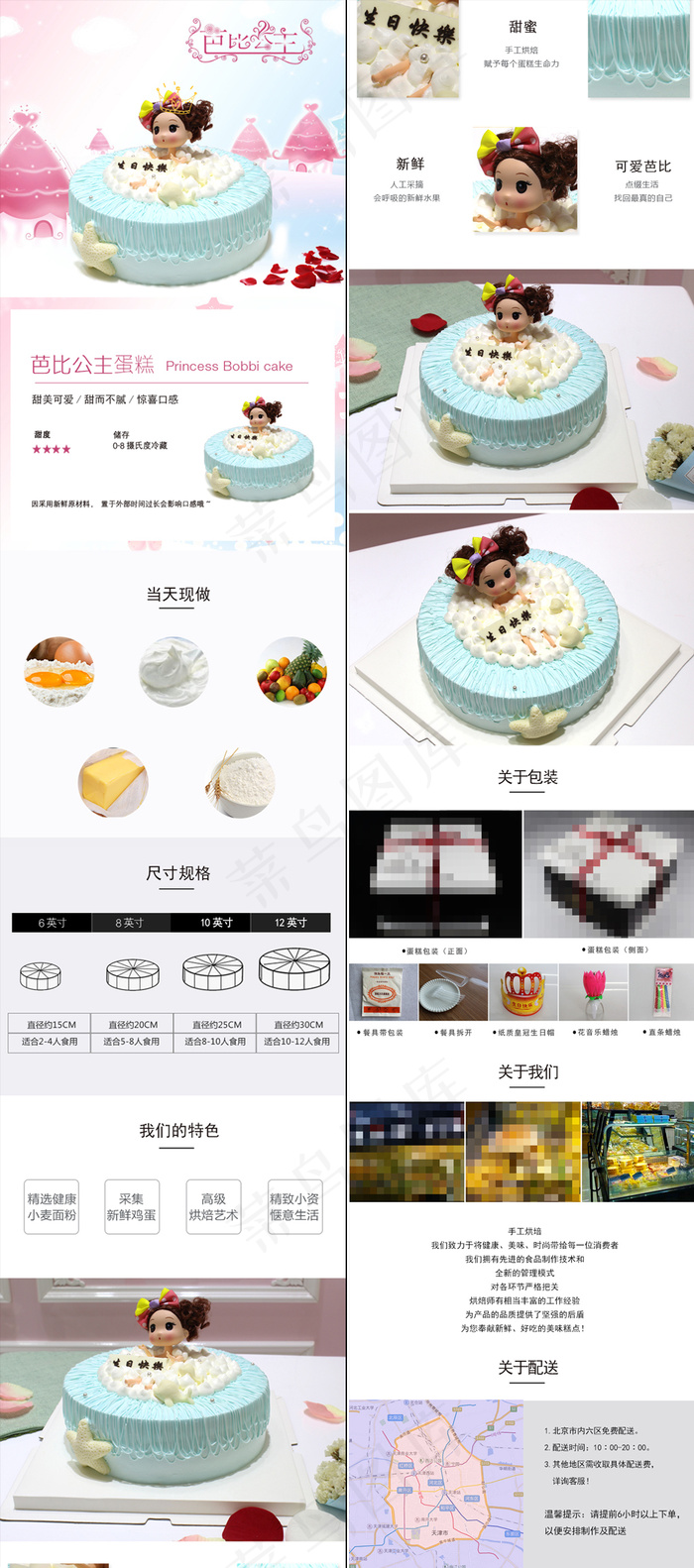 儿童生日蛋糕淘宝详情页模板