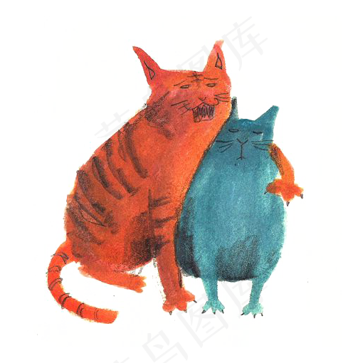 卡通水彩可爱招财猫png素材图片