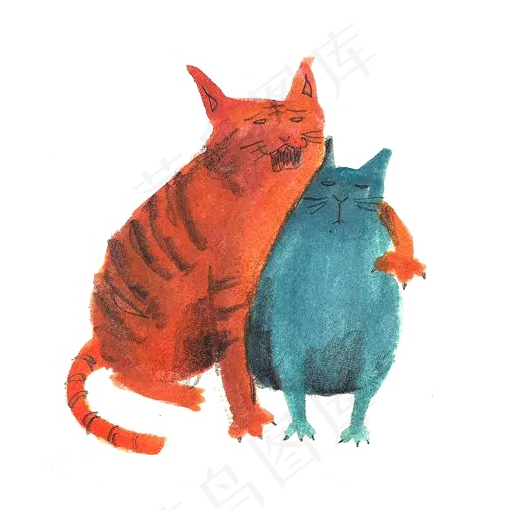 卡通水彩可爱招财猫png素材图片psd模版下载