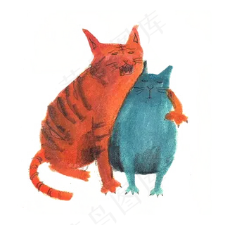 卡通水彩可爱招财猫png素材图片