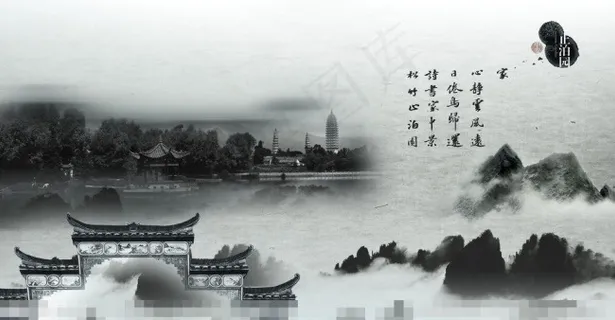 中国风山水画模板下载 中国风山水画模板下载