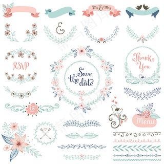 多款唯美花卉花环手绘花朵EPS矢量... 多款唯美花卉花环手绘花朵EPS矢量...