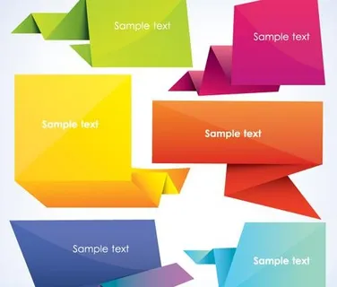 炫彩折纸标签设计矢量素材二