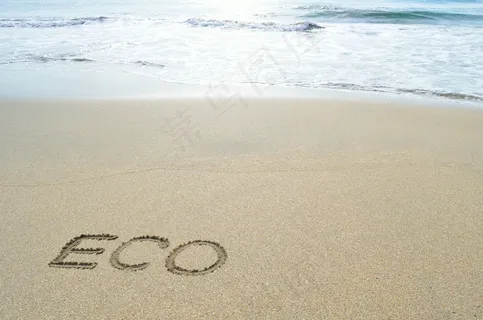 沙滩海滩eco环保标志图片 沙滩海滩eco环保标志图片