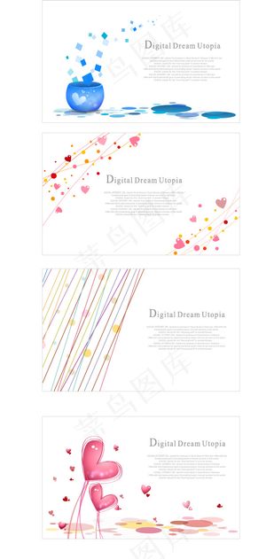 简洁彩绘背景矢量图 AI