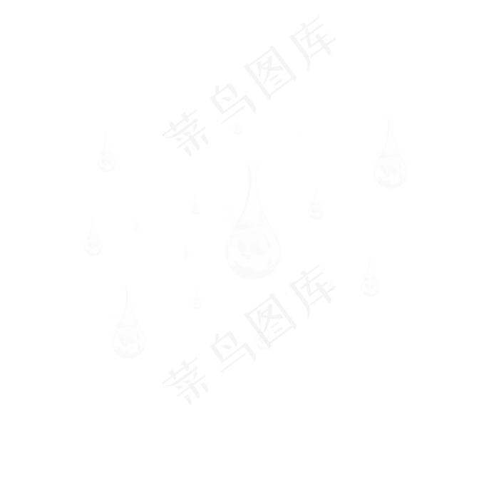 雨滴雨点清新元素(300 dpi)