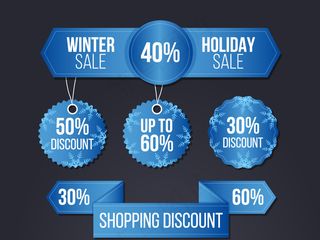 PPT素材蓝色封面促销标签海报背景...