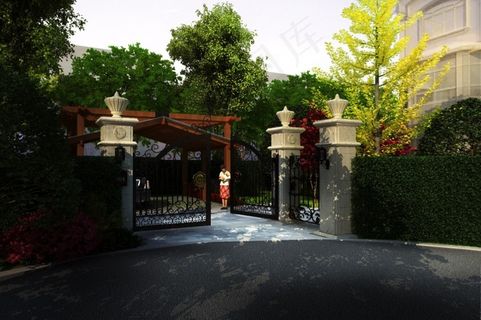 庭院入户门景观3D模型