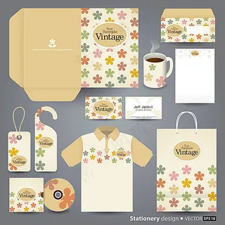 彩色卡通花朵VI系统应用