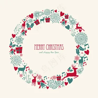 雅致圣诞元素模板矢量素材-1