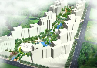 住宅区景观设计方案效果图