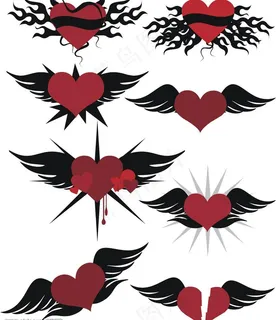 带翅膀的心形图片