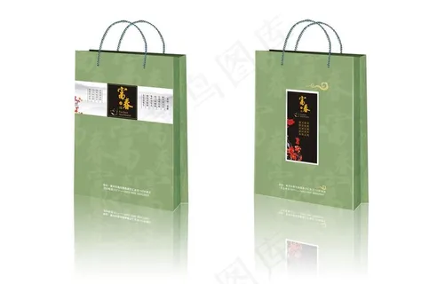 茶楼手提袋(矢量文件为平面展开图)...