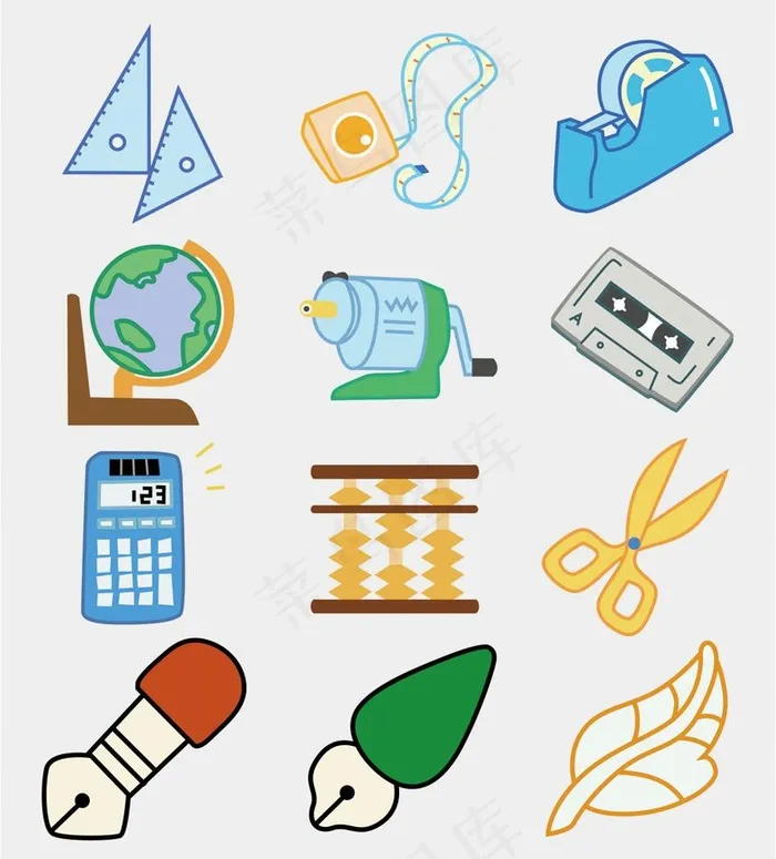 卡通物品图片cdr矢量模版下载