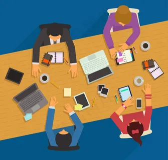 商务办公俯视图矢量素材