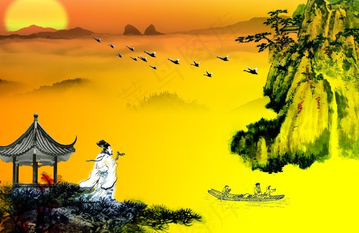 江山如画图片(3508X2480(DPI:300))psd模版下载