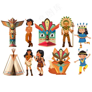 卡通人物扁平化可爱各种职业矢量素材