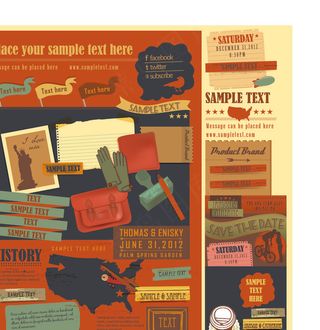 卡通复古标签矢量素材04