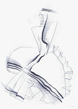 百褶连衣裙设计图