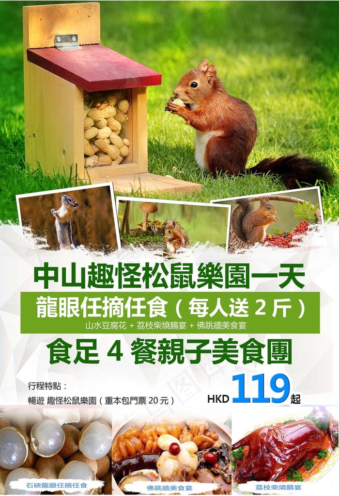 松鼠乐园旅游海报(3307X4724(DPI:300))psd模版下载