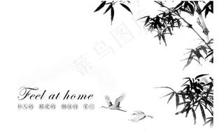 水墨仙鹤竹子flash素材