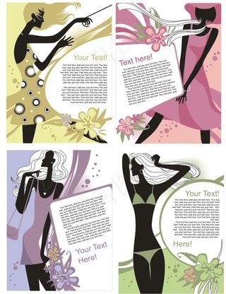 女性花纹矢量素材