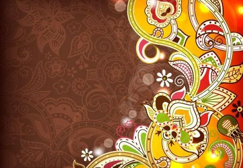 复古花纹矢量素材eps,ai矢量模版下载