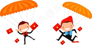 跳伞人物扁平化