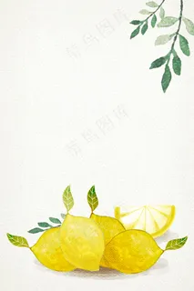 矢量文艺质感手绘柠檬水果背景 矢量文艺质感手绘柠檬水果背景