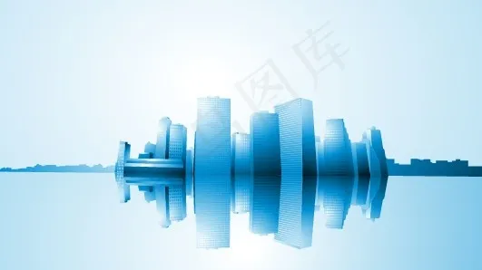 现代科技感的现代建筑群矢量图