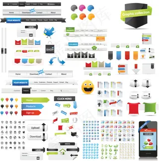 网页设计元素矢量素材
