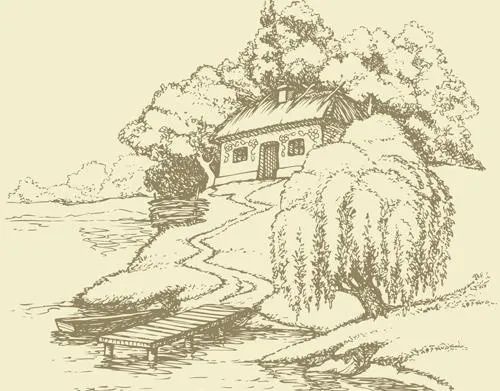 画山水田园向量集03eps,ai矢量模版下载