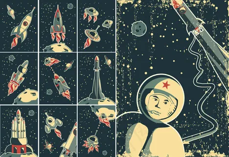 卡通航天插画矢量