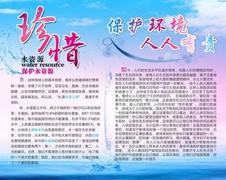 珍惜水之源 学校文化展板设计