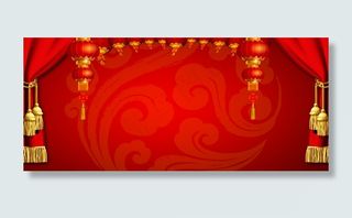 新年喜庆红色海报背景