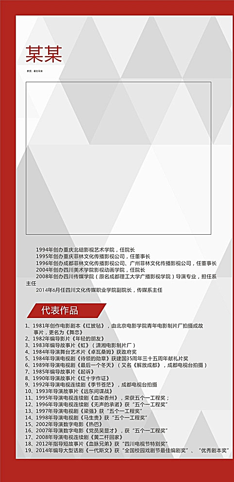 人物介绍展板图片cdr矢量模版下载