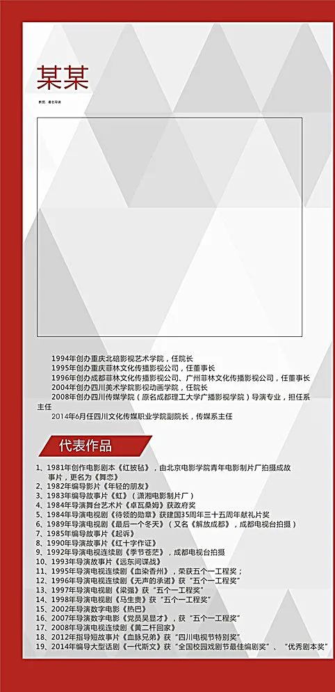 人物介绍展板图片cdr矢量模版下载
