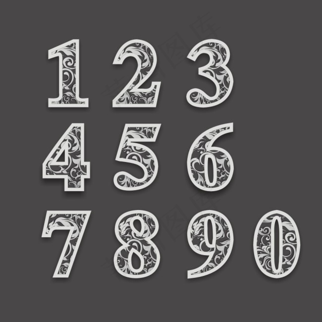 典雅阿拉伯数字cdr矢量模版下载