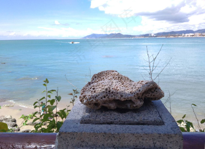 珊瑚 海 蓝天 石头
