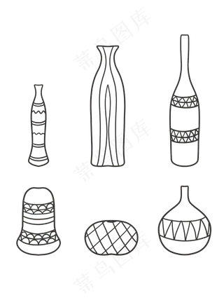 花瓶线稿手绘