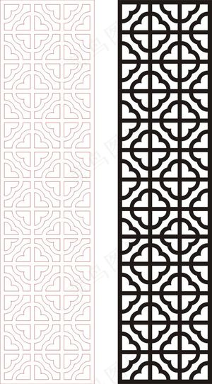 矢量镂空花纹边框底纹中式