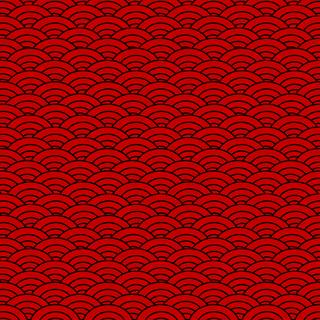 手绘古风中式红色背景