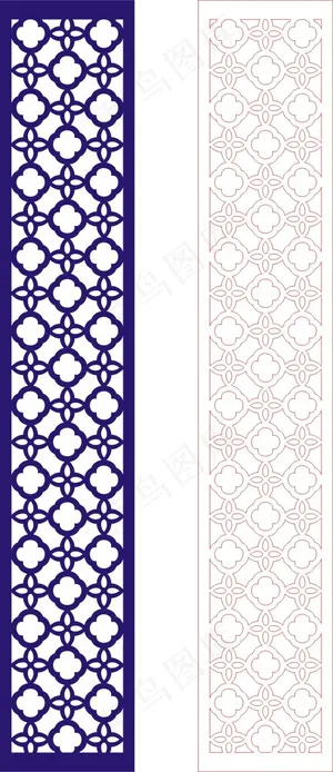 矢量镂空花纹边框底纹中式